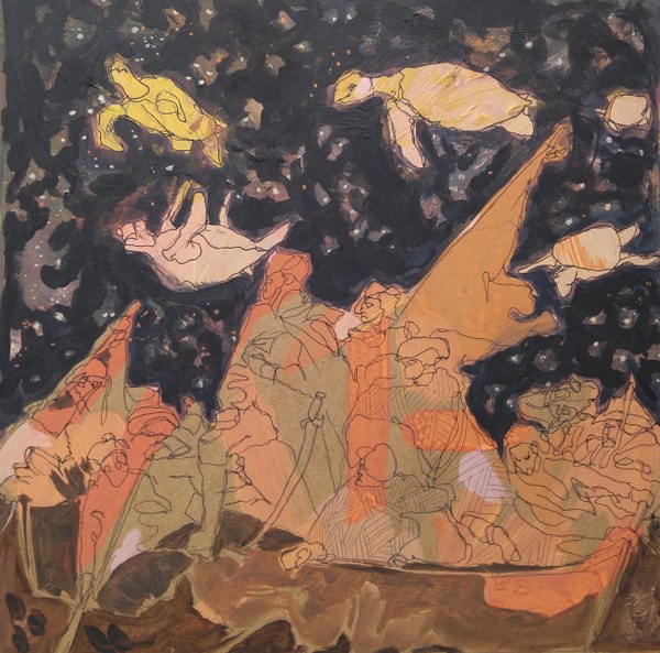 Histoire IV - 30x30 - tempera